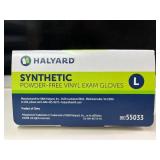 MSRP $200 Lot of 7 boxes (1,600 gloves!) by Halyard. 5 boxes of Premium Sterling SG Nitrile and 1 Synthetic Vinyl. Size L- Upgrade to professional-grade protection with high tactile sensitivity. Powde