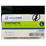 MSRP $200 Lot of 7 boxes (1,600 gloves!) by Halyard. 5 boxes of Premium Sterling SG Nitrile and 1 Synthetic Vinyl. Size L- Upgrade to professional-grade protection with high tactile sensitivity. Powde