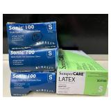 Lot of 4 Boxes of Exam Gloves | Aurelia & SemperCare | 400 Gloves | Size: Small. Durable, powder-free nitrile and latex with textured fingertips for superior grip and dexterity. Ambidextrous, non-ster