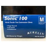 Lot of 3 boxes of professional gloves | Aurelia, Alasta, & Nitriderm | 300 gloves total | Size Medium. Latex-free, powder-free medical-grade nitrile. Features textured fingertips for superior grip and