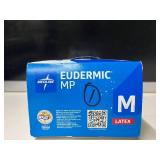 Lot of 3 boxes of gloves-Halyard SKYBREEZE & Medline EUDERMIC MP 450 gloves total! Size (M) Premium powder-free exam gloves. Features high-risk latex for dexterity & nitrile for durability. Textured g