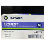 Lot of 3 boxes of gloves-Halyard SKYBREEZE & Medline EUDERMIC MP 450 gloves total! Size (M) Premium powder-free exam gloves. Features high-risk latex for dexterity & nitrile for durability. Textured g