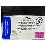 Lot of 7 boxes Patterson Medical Gloves (5 Latex, 2 Nitrile). Total 1,100 gloves, Size Small. Powder-free, textured for grip, and clinical grade for superior protection and tactile sensitivity.