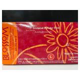 Lot of 3 Boxes of Gloves- Blossom, Criterion N300 Ultra, Halyard Aquasoft. Total 700 Large gloves. Includes latex & nitrile options. Features powder-free, textured grip, and ambidextrous designs f
