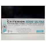 Lot of 3 Boxes of Gloves- Blossom, Criterion N300 Ultra, Halyard Aquasoft. Total 700 Large gloves. Includes latex & nitrile options. Features powder-free, textured grip, and ambidextrous designs f