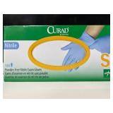 Lot of 4 Boxes of Gloves- Curad, Aurelia Blush, HandPRO RoyalTouch, & Medline FitGuard. 900 gloves total, Size Small. Premium powder-free nitrile offers superior tactile sensitivity and textured g