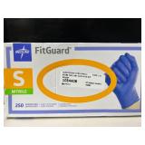 Lot of 4 Boxes of Gloves- Curad, Aurelia Blush, HandPRO RoyalTouch, & Medline FitGuard. 900 gloves total, Size Small. Premium powder-free nitrile offers superior tactile sensitivity and textured g
