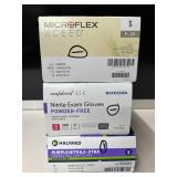 Lot of 3 Boxes of Gloves- McKesson, Microflex, & Halyard boxes (500 gloves total), Size Small. High-quality powder-free nitrile exam gloves. Medical & chemo-rated for superior protection. Reliable, te