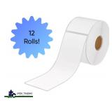 MSRP $250 NEW in box Uline S-22375 2x6" Desktop DIRECT THERMAL Shipping/Barcode Labels. Case/12 rolls. Premium bright white for sharp, high-contrast printing. No ribbon required. Compatible with Zebra