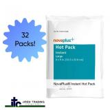 MSRP $120 2 NEW Cases Novaplus Instant Hot Packs 16 Packs/Case Large 6x9" Instant Heat Therapy Wraps, Squeeze & Shake Activation, No Microwave Needed, Can be applied directly to skin Ideal For Spo