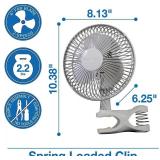 Lot of 2 Air King 6" Clip-On Fans. Commercial-grade personal fans with 2 quiet speeds. Features a heavy-duty, spring-loaded clip and tilting head for custom airflow. Durable, compact design—ideal fo