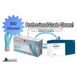 MSRP $150 Lot of 4 boxes (2 Cranberry, 1 AMMEX, 1 Cardinal Health). Total: 850 blue nitrile exam gloves. Size: Medium. Medical-grade, powder-free & latex-free. Textured for superior grip & che