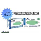 Lot of 6 Boxes of Patterson Gloves. 1,200 total gloves. Size Medium. Professional grade mix: 3 boxes Nitrile for latex-free protection & 3 boxes Aloe-infused Latex to soothe skin. Both feature texture