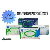 Lot of 4 boxes, Medline & Aspen. 300 total gloves, Size Large. Premium powder-free nitrile & latex. Medical-grade protection with textured grip & extended cuffs for safety. Versatile, durable, and pun