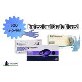 Lot of 3 Boxes of Gloves- McKesson, Microflex, & Halyard boxes (500 gloves total), Size Small. High-quality powder-free nitrile exam gloves. Medical & chemo-rated for superior protection. Reliable, te