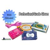 Lot of 4 Boxes of Gloves- Curad, Aurelia Blush, HandPRO RoyalTouch, & Medline FitGuard. 900 gloves total, Size Small. Premium powder-free nitrile offers superior tactile sensitivity and textured g