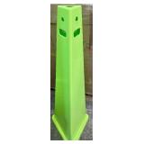 MSRP $150 2 Impact Plain 3-Sided Safety Signs Cones -Highly visible fluorescent neon green *Warns of potential hazards; helps reduce injuries & liabilities -Keyholes on the sides to attach chains 