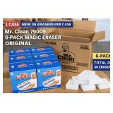1 Case (6 boxes - 6 per box total 36 erasers per case) NEW Mr. Clean 79009 6-Pack Magic Eraser Original
