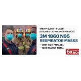 MSRP $240 1 Case (6 Boxes/20 Masks Per Box) 3M 1860 N95 Respirator Masks, NIOSH Approved, Jobsite Dust Protection, Construction Lawn Care Shop Use, Fluid Resistant ASTM Level 2, Megastrong Cup Design,