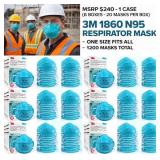 MSRP $240 1 Case (6 Boxes/20 Masks Per Box) 3M 1860 N95 Respirator Masks, NIOSH Approved, Jobsite Dust Protection, Construction Lawn Care Shop Use, Fluid Resistant ASTM Level 2, Megastrong Cup Design,