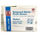 MSRP $240 1 Case (1000 gloves) NEW Synguard Latex-Free Powder-Free Protein-Free (to eliminate risks of Type I hypersensitivity) Nitrile Exam Gloves Size M *textured fingertips measuring 4.7 mil thickn