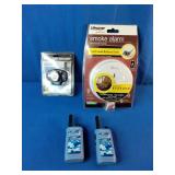 Walkie Talkies, Smoke Alarm, and Head Lamp