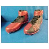 Brand New Under Armour Harper One Mid ST baseball cleats in red and black Size 13