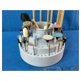 Dremel tool set on a spinning carousel