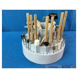 Dremel tool set on a spinning carousel