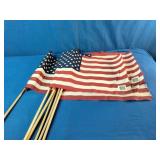 6 US Flags 18" x 12"