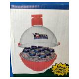 Brand New The Big Bobber floating cooler designed to look like a red and white fishing bobber.