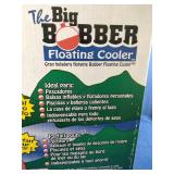 Brand New The Big Bobber floating cooler designed to look like a red and white fishing bobber.