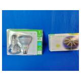 Brand New Umbrella Light, Patio Umbrella Lights and Soft White BR30 Floodlight Fluorescent Bulbs.