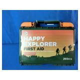 Brand New This is a Be Smart Get Prepared Happy Explorer 265-piece outdoor first aid kit in a green plastic case.