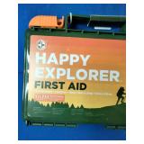 Brand New This is a Be Smart Get Prepared Happy Explorer 265-piece outdoor first aid kit in a green plastic case.