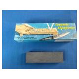 Vintage knife sharpening kit, likely a V-type ceramic sharpener