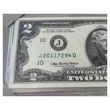$2 Dollar Double Duece Set Matching Serial Numbers from Different Mints