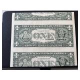 1995 $1 Dollar Sheet Cut Error Miscut
