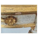 French Louis XVI Style Console Table w/ Gilded Carved Details