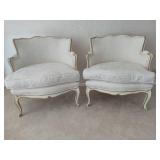 Pair of Matching Louis XVI Style Bergere Chairs