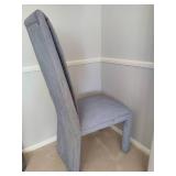 Beveled Glass Top Table and Six Paintable Fabric Chairs