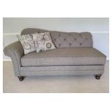 Hughes Furniture Abington Safari Grey Button Tufted Matching Sofa and Settee