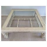 Extra Large Beveled Glass Top Coffee Table
