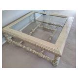 Extra Large Beveled Glass Top Coffee Table