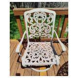 Outdoor Wrought Iron Table + Four Chairs