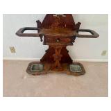 Antique Victorian Hall/Umbrella Stand with Mirror