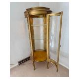 Louis XV Style Lighted Gold Gilded Curio Cabinet