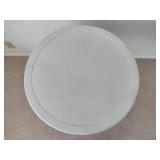 White Round Accent Table with Footed Base