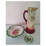 Limoges Pitcher & Antique Bowls