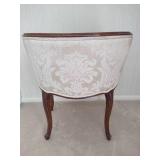 Antique Wood Upholstered Vanity Chair